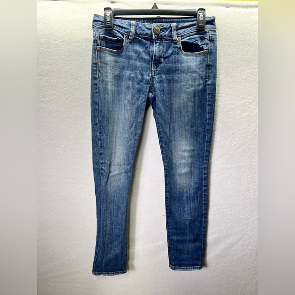 American Eagle Skinny Stretch Jeans Womens 4 Short Blue Denim Comfy pants 2496 - Picture 1 of 11
